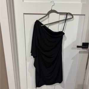 Calvin Klein Elegant Split sleeve, Black One-Shoulder dress